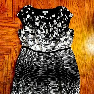 Elle A-line dress in beautiful black and white.